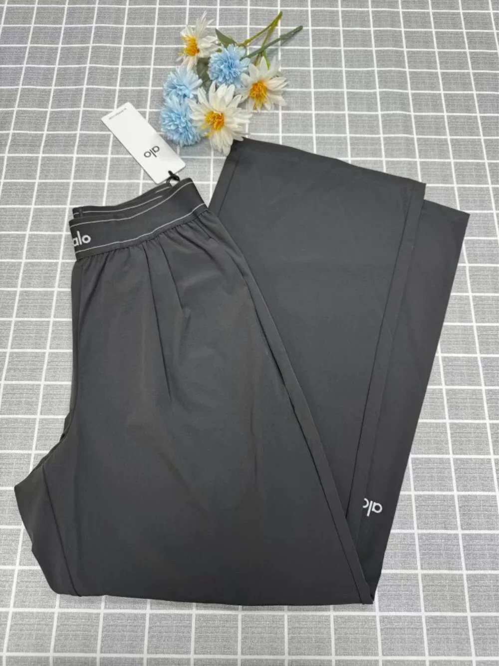 💐NWT ALO Yoga Straight Leg Trousers😉 Dark Grey & XXS | Regular Length-Office